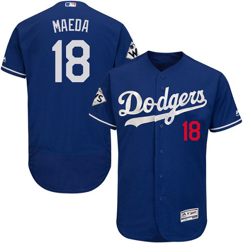 Dodgers #18 Kenta Maeda Blue Flexbase Authentic Collection World Series Bound Stitched MLB Jersey
